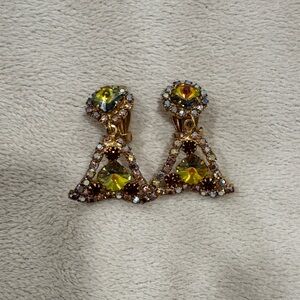 Vintage Triangle Clip On Earrings